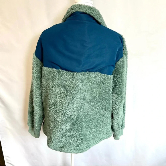 Ugg Gayle Sherpa Half Zip Fleece Jacket Hidden Pocket Green Womens size Small - Picture 9 of 17